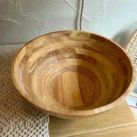 14“ oversized Rubberwood Bowl Aldi Serving Dish Decor - Picture 4 of 6